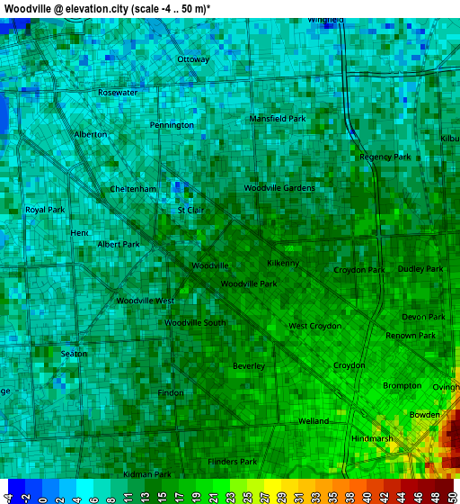 Woodville elevation map