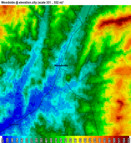 Woodside elevation map