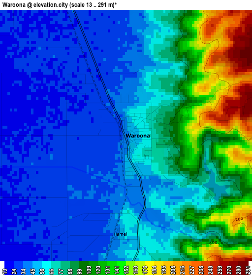 Waroona elevation map