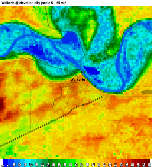 Waikerie elevation map