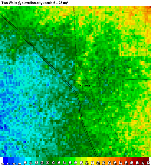 Two Wells elevation map