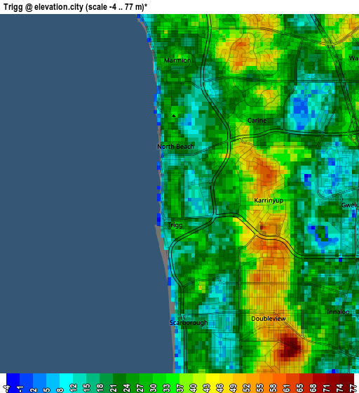 Trigg elevation map