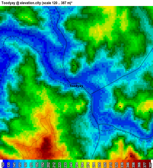 Toodyay elevation map