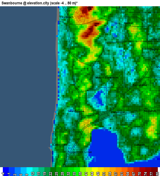 Swanbourne elevation map