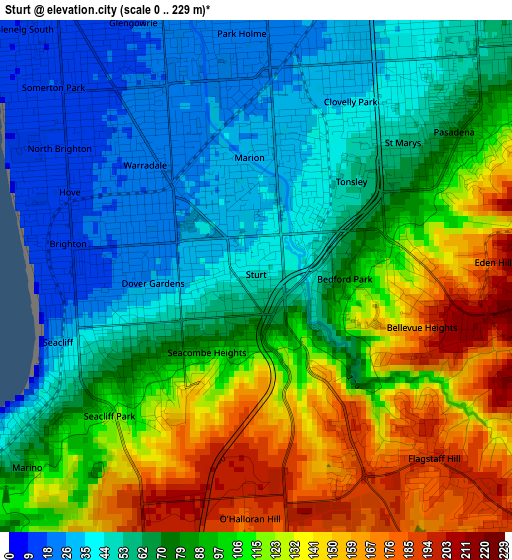 Sturt elevation map