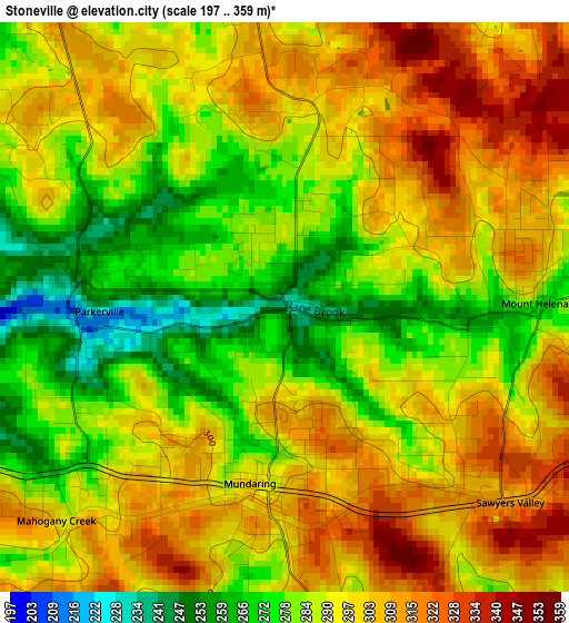 Stoneville elevation map