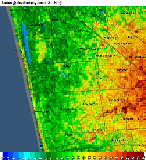 Seaton elevation map