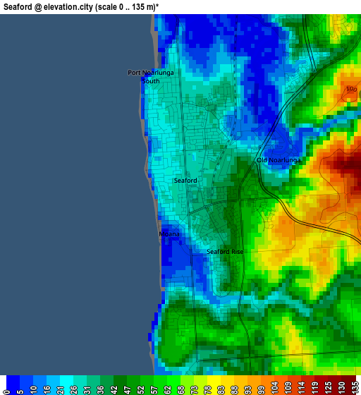 Seaford elevation map