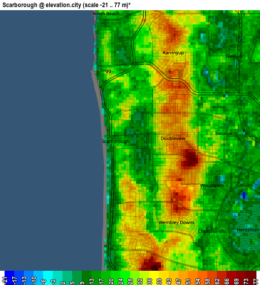 Scarborough elevation map