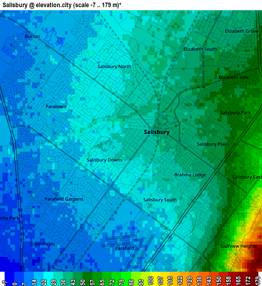 Salisbury elevation map