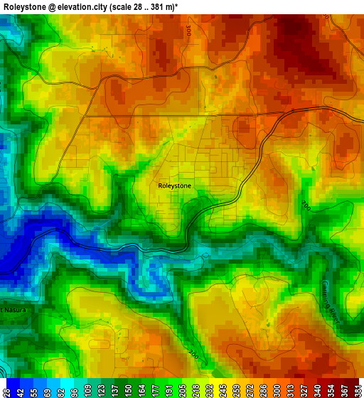 Roleystone elevation map