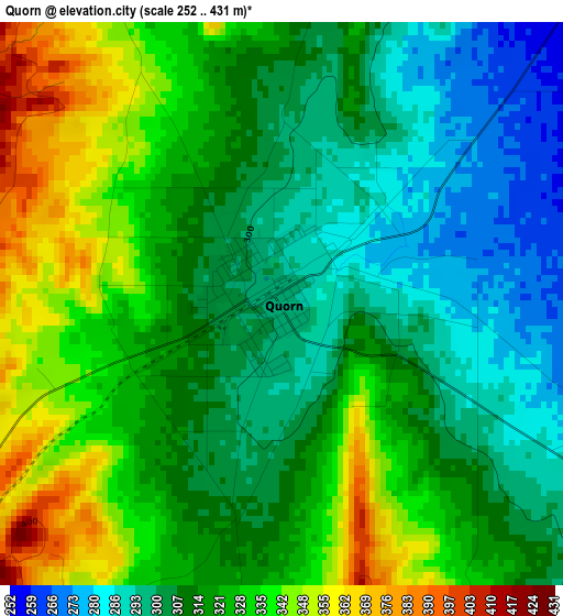 Quorn elevation map