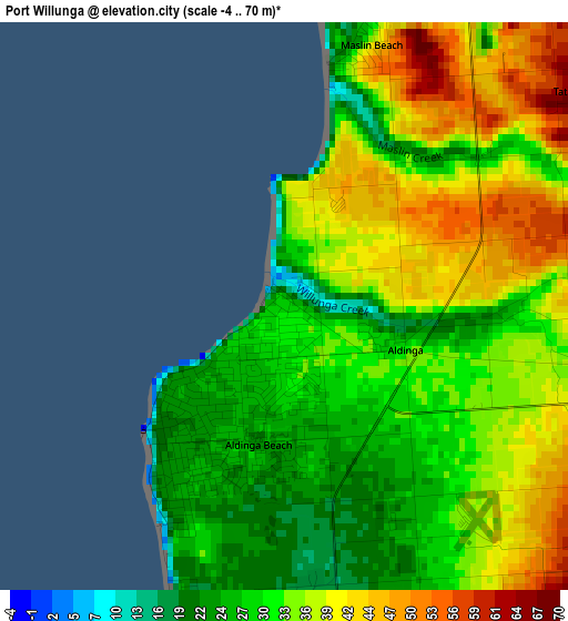 Port Willunga elevation map