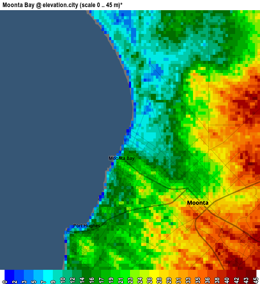 Moonta Bay elevation map