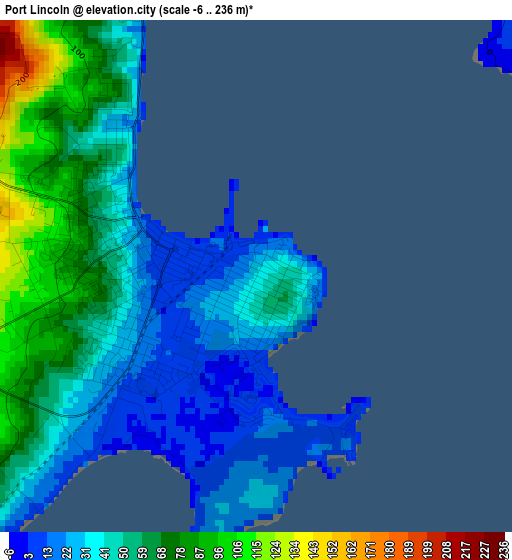 Port Lincoln elevation map