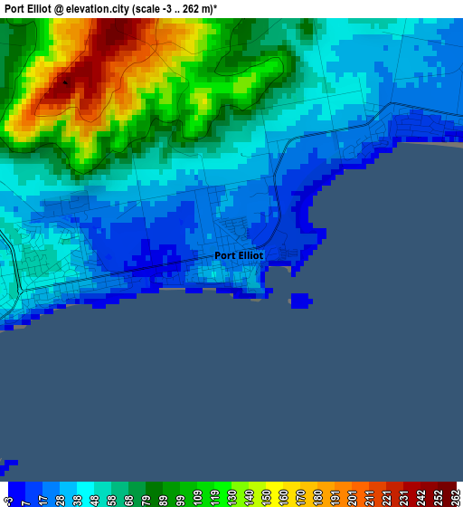 Port Elliot elevation map