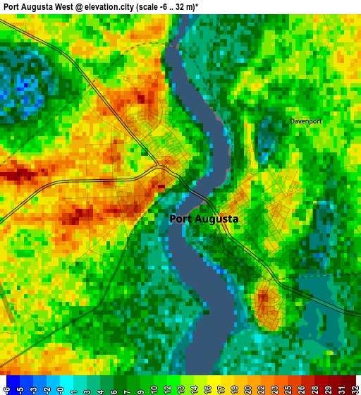 Port Augusta West elevation map