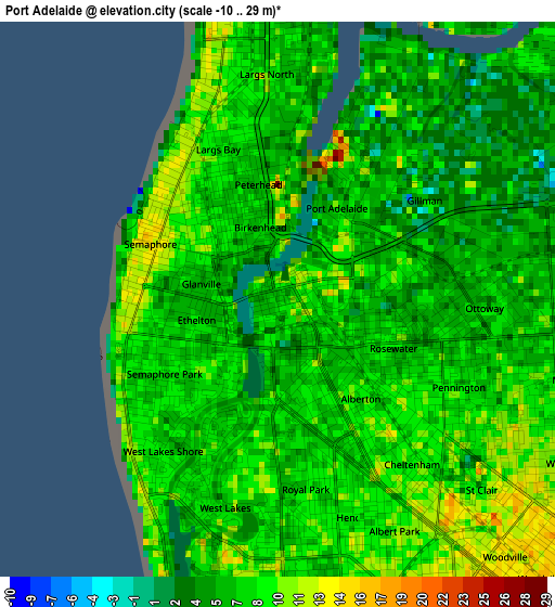 Port Adelaide elevation map