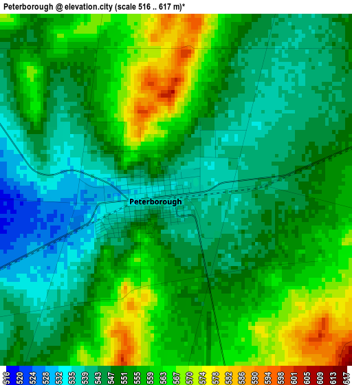 Peterborough elevation map