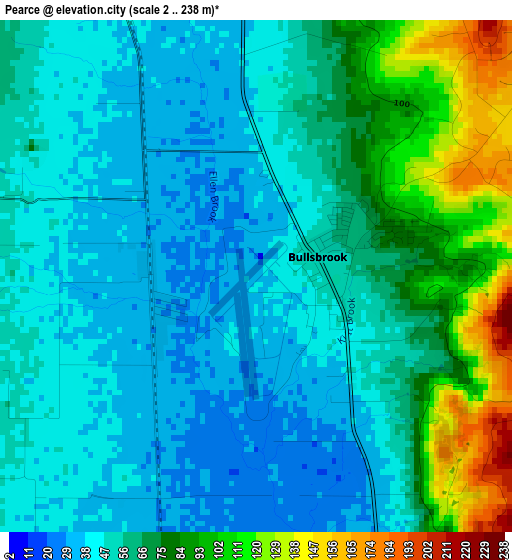 Pearce elevation map