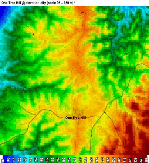 One Tree Hill elevation map