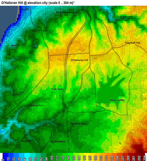 O’Halloran Hill elevation map