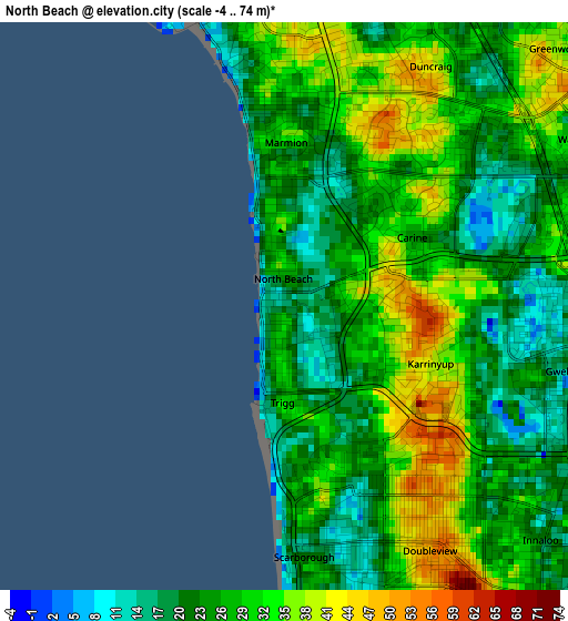 North Beach elevation map