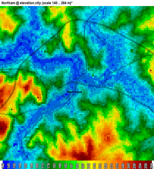 Northam elevation map