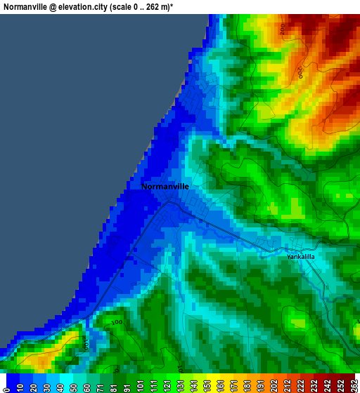 Normanville elevation map