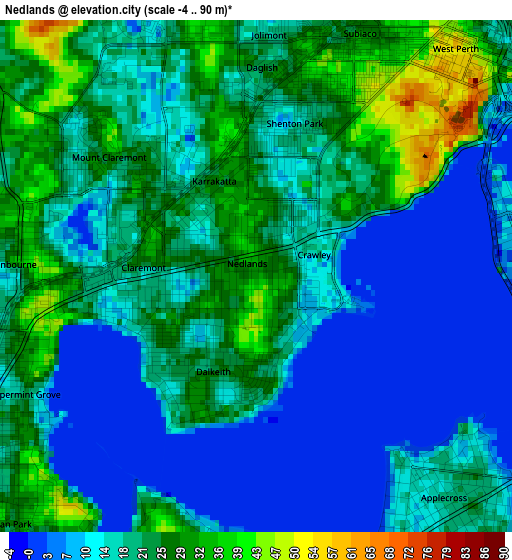 Nedlands elevation map