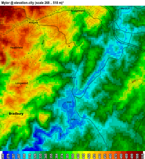 Mylor elevation map