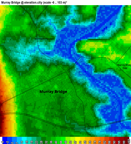 Murray Bridge elevation map