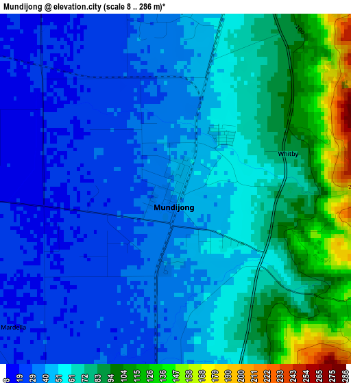 Mundijong elevation map