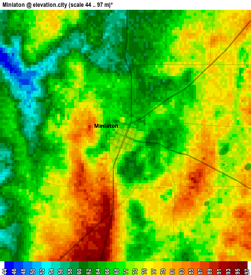 Minlaton elevation map