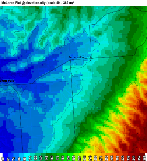 McLaren Flat elevation map