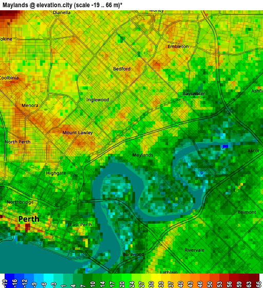 Maylands elevation map