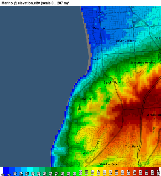 Marino elevation map