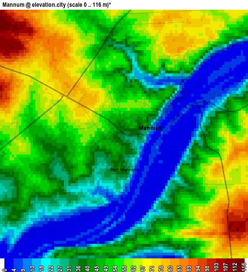 Mannum elevation map