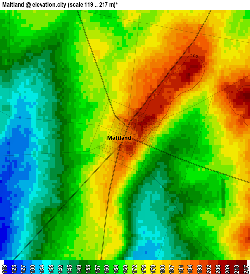 Maitland elevation map