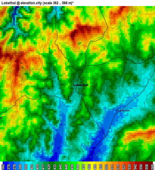 Lobethal elevation map