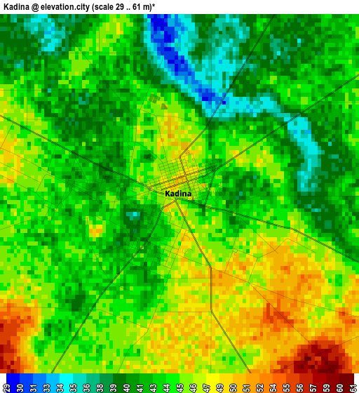 Kadina elevation map