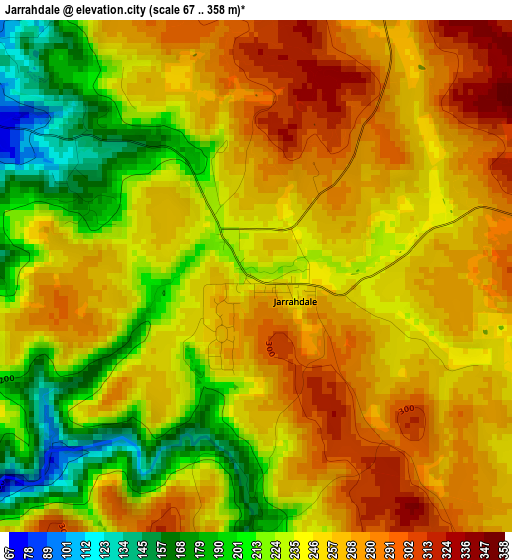 Jarrahdale elevation map