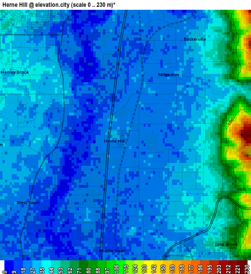 Herne Hill elevation map