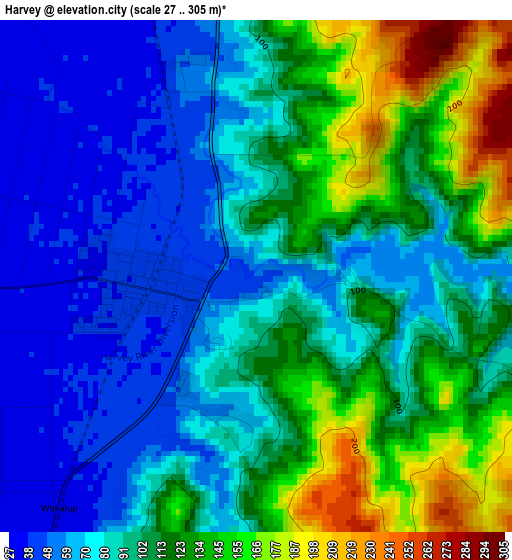 Harvey elevation map