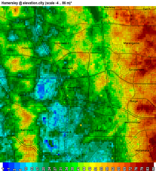 Hamersley elevation map