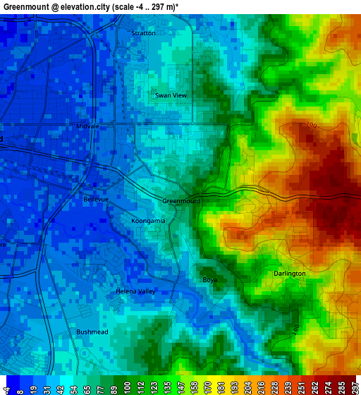 Greenmount elevation map