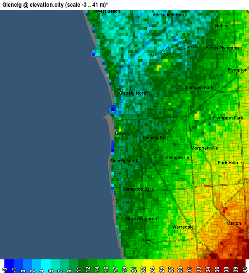 Glenelg elevation map