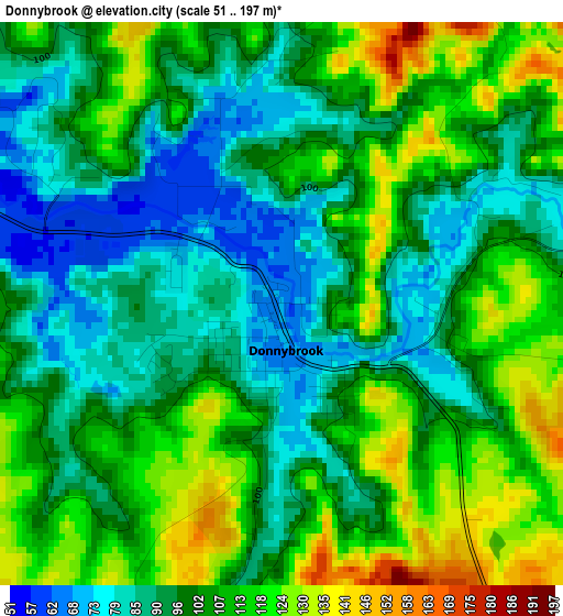 Donnybrook elevation map