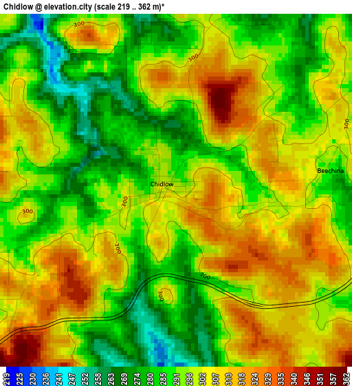 Chidlow elevation map