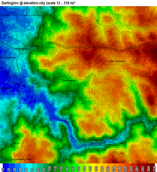 Darlington elevation map